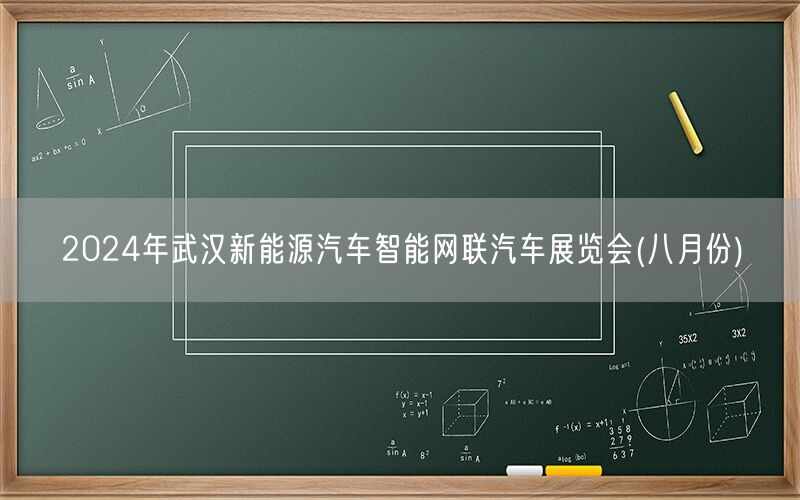2024年武汉新能源汽车智能网联汽车展览会(八月份)